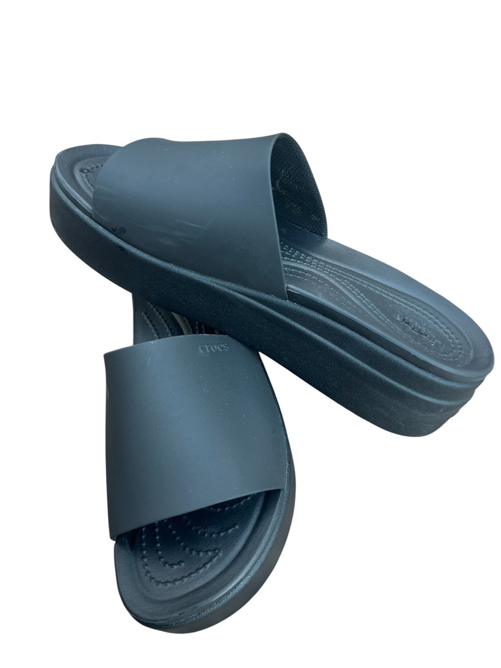 Crocs Brooklyn Slide Sandals Women’s 9 Black Platform Chunky LiteRide Shoes